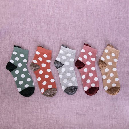 Цветные женские носки за щиколотку в горошек, 5 шт. / упак. - Носки