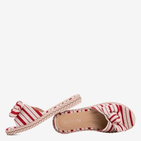 Красные женские сандалии в полоску Calina - Обувь