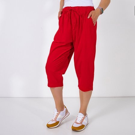 Красные женские шорты с карманами