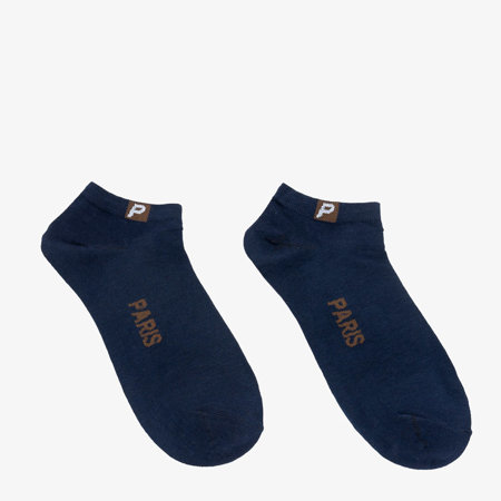 Мужские хлопковые короткие носки темно-синего цвета - Нижнее белье