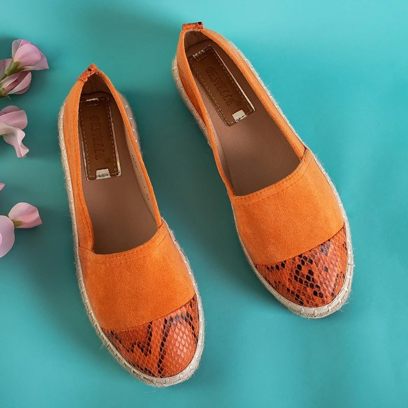 OUTLET Женские эспадрильи оранжевого цвета с тиснением животных Lenda - Обувь