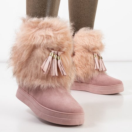 Розовые женские зимние сапоги с декором Astride - Обувь
