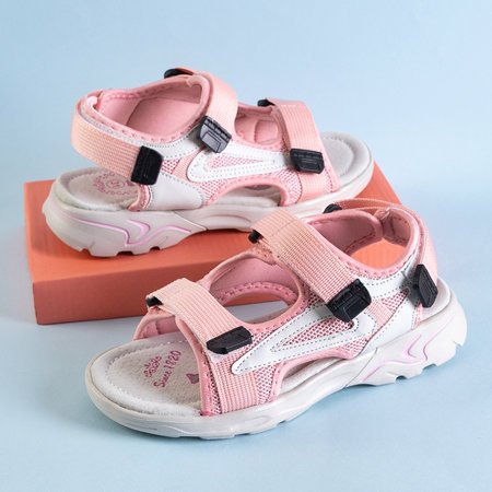 Светло-розовые детские сандалии на липучках Nikolka