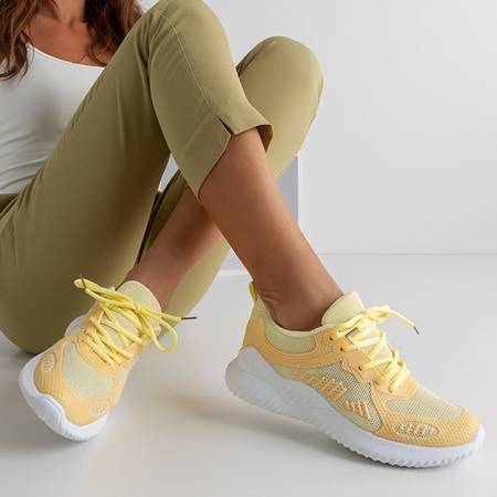 Желтые женские кроссовки на шнуровке Cynthia - Обувь