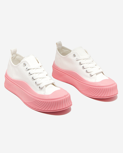 Бело-розовые женские кроссовки, типа Нерикас кроссовки - Обувь