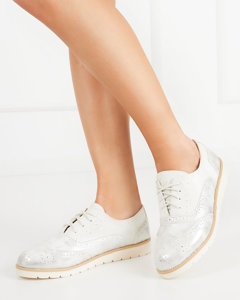Белые женские туфли на шнуровке Isdiohra