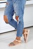 Beżowe sandały zdobione cyrkoniami Maxine- Obuwie