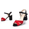 Черные босоножки с красными ремешками Vivina - Обувь