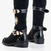 Черные ботинки на шнуровке с эко-замшей с воротником-стойкой - Обувь