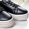 Черные кроссовки на платформе со стразами Tomesshera - Обувь
