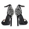 Черные сандалии на высоком каблуке с декоративными кристаллами Frozena - Обувь