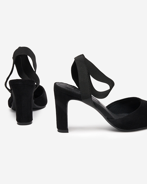Черные женские босоножки на каблуке Brossi