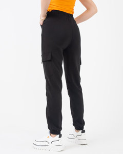 Черные женские брюки карго с карманами - Одежда