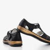 Черные женские сандалии с вырезом в салоне - Обувь