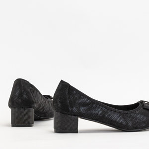 Черные женские туфли с бантиком Vetina