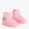 Детские розовые зимние ботинки с пряжкой Smaragda - Обувь