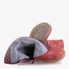 Детские сапоги бордового цвета с декоративными полосками Senara - Обувь
