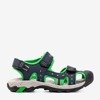 Детские спортивные сандалии темно-синего цвета с зелеными вставками Krifia - Обувь
