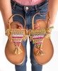 Коричневые сандалии с декоративными бусинами Itelija - Обувь