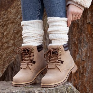 Коричневые утепленные походные ботинки женские Efrem - Обувь