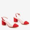 Красные туфли-лодочки на столбе с прозрачной вставкой Evora - Туфли