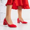 Красные женские лакированные туфли на каблуках - Обувь