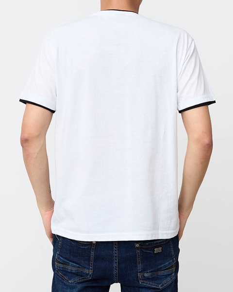 Мужская белая хлопковая футболка - Одежда