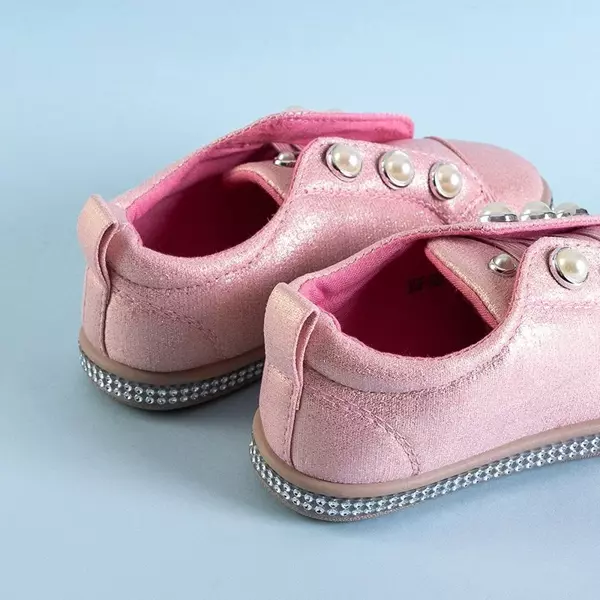 OUTLET Детские слипоны розового цвета с жемчугом Merena - Обувь