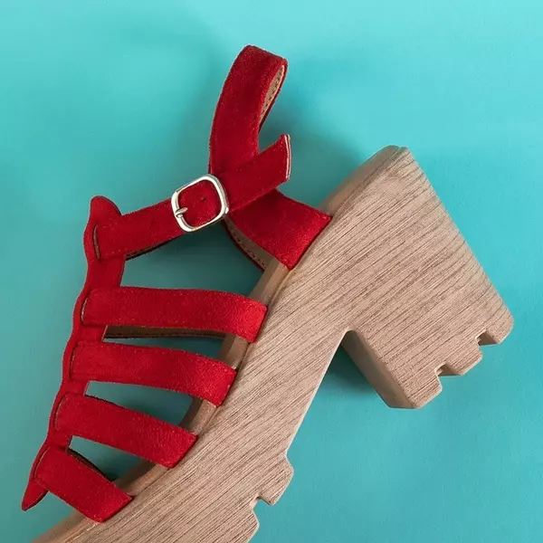 OUTLET Красные женские босоножки на высоком каблуке Tamianka - Обувь