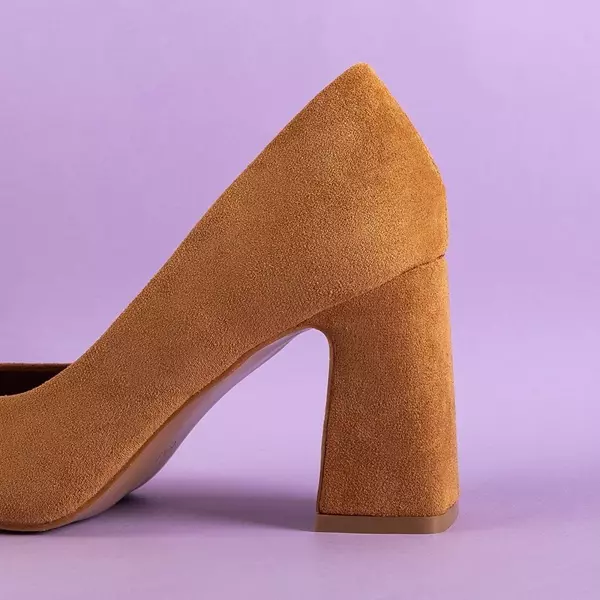 OUTLET Светло-коричневые женские туфли на столбике Simiela - Обувь