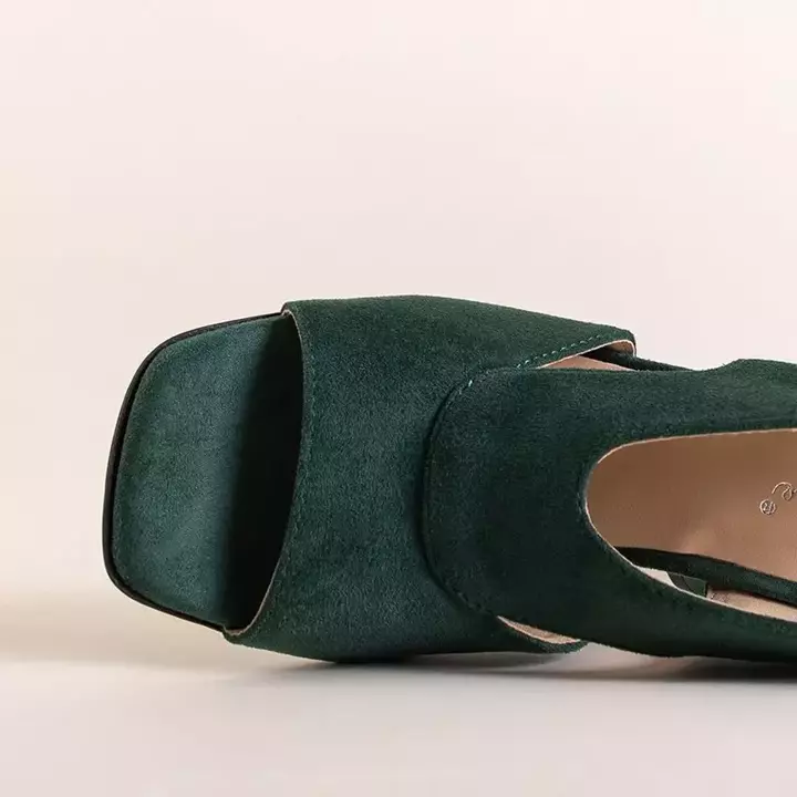 OUTLET Зеленые женские босоножки на стойке Бисерка - Обувь