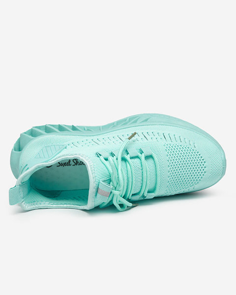 OUTLET Женская спортивная обувь из ткани мятного цвета от Shann- Shoes
