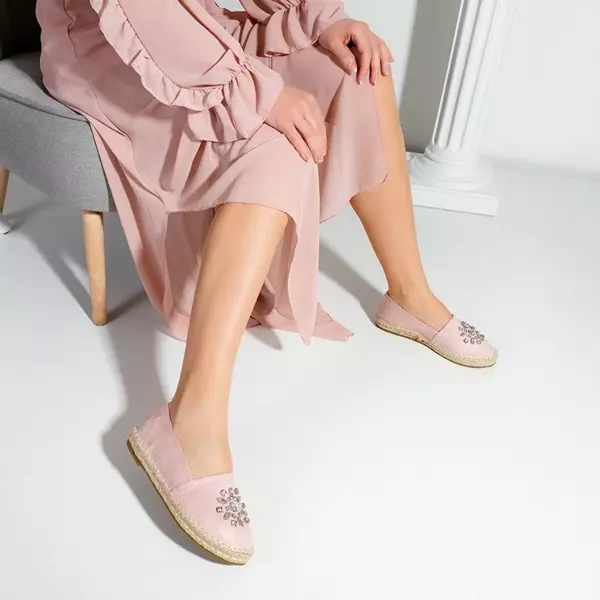 OUTLET Женские эспадрильи светло-розового цвета с украшениями Lucila - Обувь