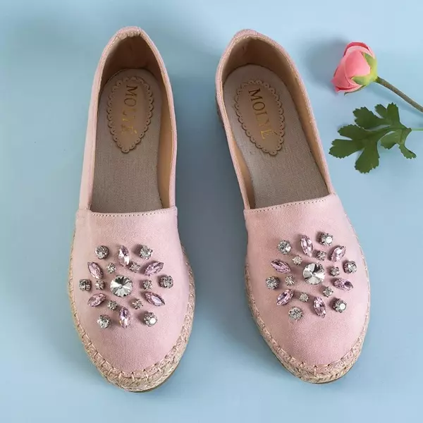 OUTLET Женские эспадрильи светло-розового цвета с украшениями Lucila - Обувь