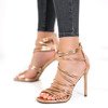 Różowo złote sandały na szpilce Blynna - Obuwie
