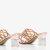 Сандалии из розового золота на более высоком прозрачном штыре Золушки - Обувь