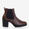 Темно-коричневые женские ботильоны на каблуке Vireek - Обувь