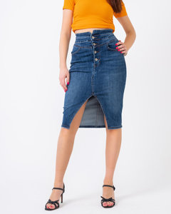 Женская джинсовая юбка до колена - Одежда