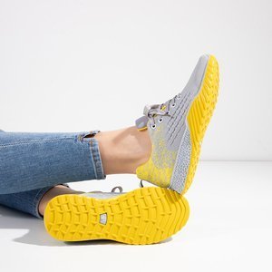Женская спортивная обувь серо-желтого цвета Fonto - Обувь