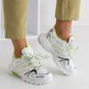 Женские белые спортивные туфли с зелеными вставками Risika - Обувь