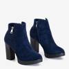 Женские ботильоны темно-синего цвета с декоративной молнией Tantana - Обувь