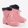 женские розовые резиновые сапоги с декоративной окантовкой Abbie - Обувь
