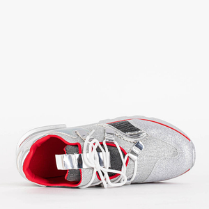 Женские спортивные туфли серебристого цвета в блестящем исполнении Shinino - Обувь