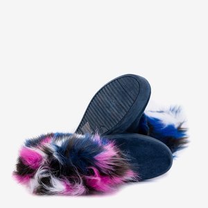 Зимние женские зимние ботинки темно-синего цвета на меху Marell - Обувь