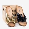 Золотые женские тапочки с бантом Isydora - Обувь