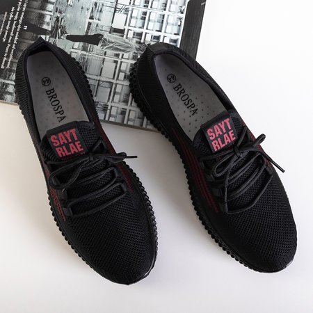 Чорні чоловічі кросівки з червоними смужками Macar
