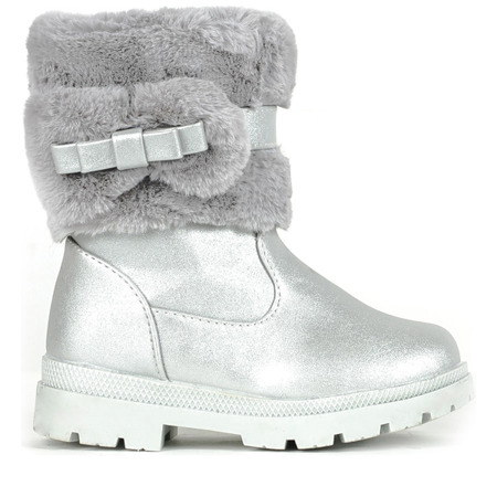 Дівчачі сірі снігові черевики з хутром від Snowena - Взуття