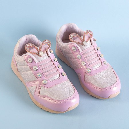 Рожеві дитячі кросівки з оздобленням Demiak