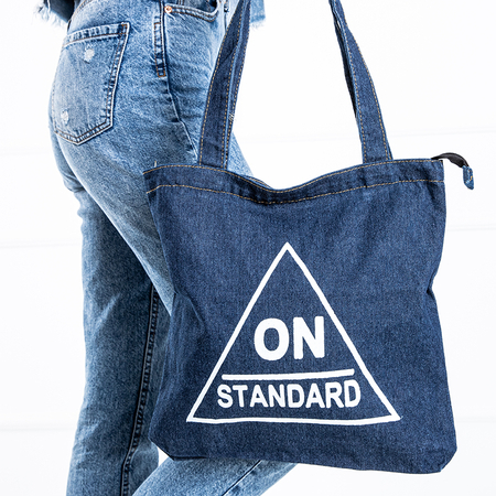Темно-синя жіноча сумка з написом "On standart"