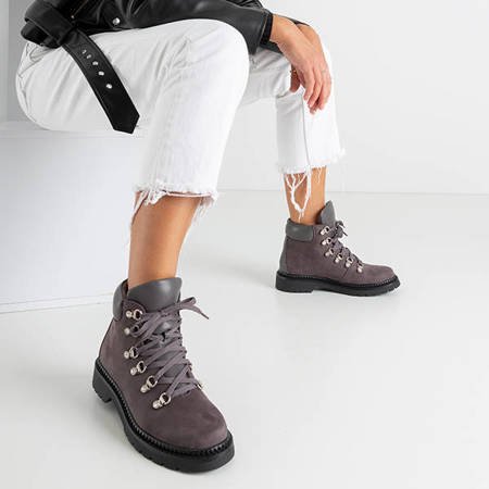 Темно-сірі жіночі туристичні черевики з кристалами Opcesia - Взуття